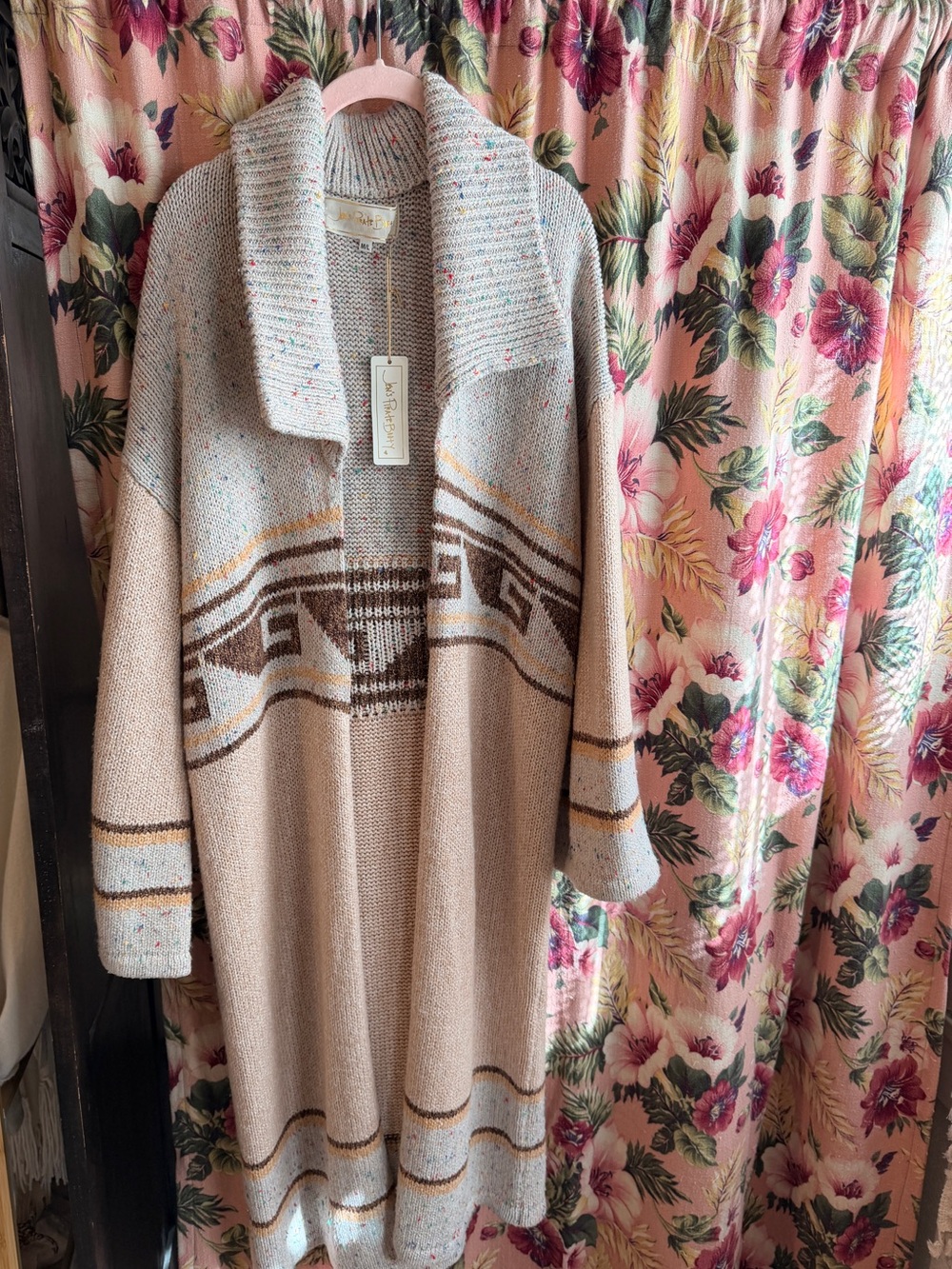 Jen's Pirate Booty Cream and brown Cardigan Coat